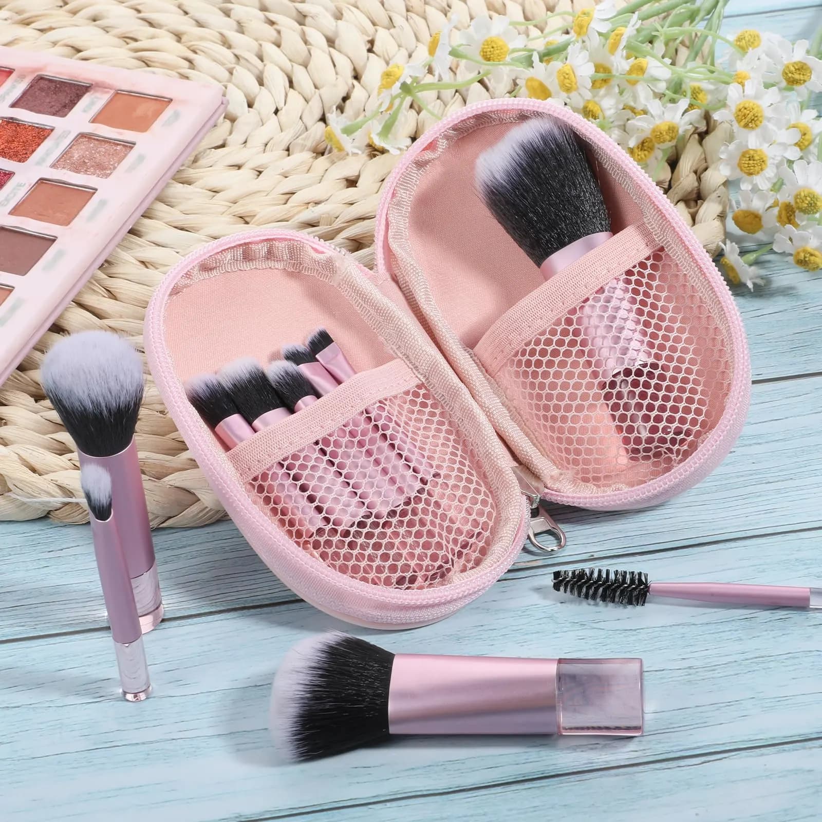 10-Piece Mini Makeup Brush Set with Pouch
