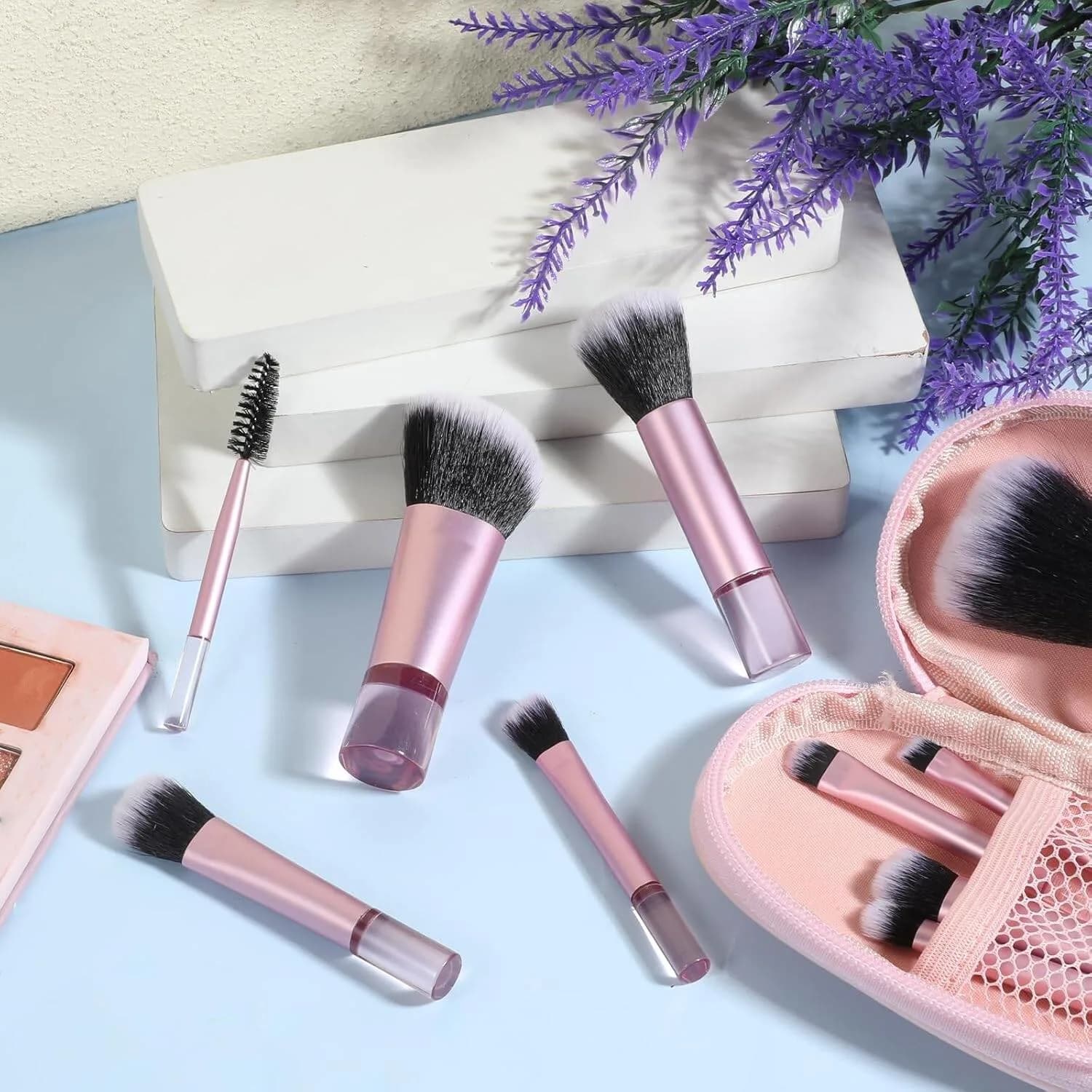 10-Piece Mini Makeup Brush Set with Pouch — 2