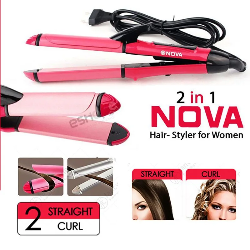 Nova 2-in-1 Hair Straightener & Curler — 2
